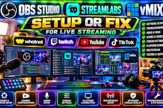 setup or fix obs studio, streamlabs and vmix for whatnot twitch youtube