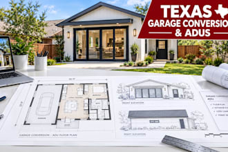 create texas garage conversion permit plans adu building plan renovation design