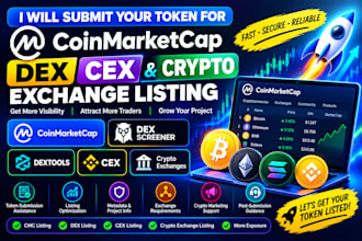 submit your token for coinmarketcap dex cex and crypto exchange listing