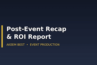 write a post event recap and roi report for your event