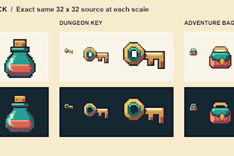create custom pixel art game items and inventory icons