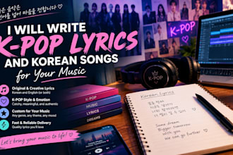 write kpop lyrics and korean songs for your music