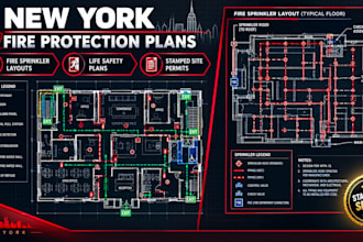 fire protection new york permit drawings fire sprinkler layout life safety plan