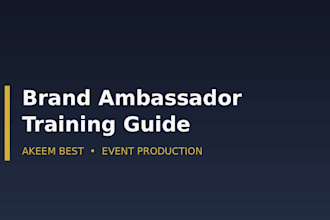 write a brand ambassador training guide for your event staff