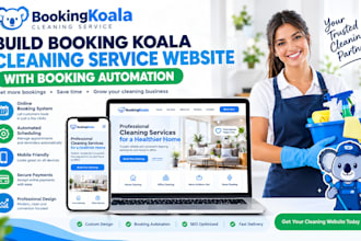 build booking koala cleaning service website with booking automation