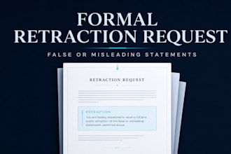 draft a formal retraction request for false or misleading statements