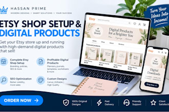 setup etsy shop,seo listing,etsy digital product,shop listing