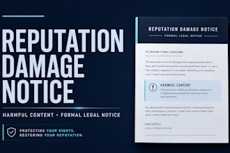 draft a legal notice for reputation damage and harmful content