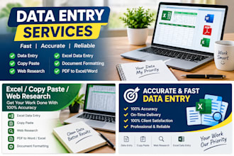 do accurate data entery copy paste and web researching