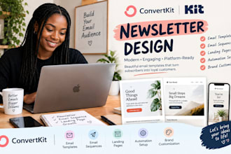 setup convertkit newsletter, email template and email sequence