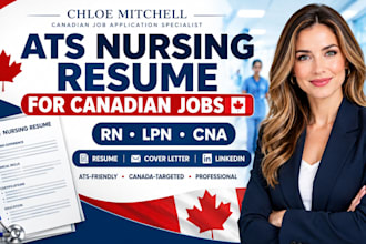 write an ats resume for canadian nurses, rns, lpns and cnas