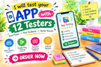 test app with 12 testers