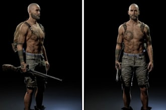 do 3d clothes for video games, 3d metahuman character design for ue5 and rigging