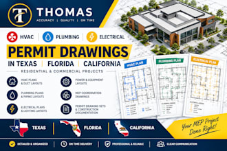 do hvac plumbing electrical permit drawings in texas florida california ohio
