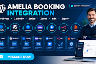 integrate amelia with wordpress, calendly, stripe, zoom, n8n, zapier