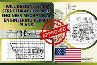 design, stamp structural civil mep engineer mechanical engineering permit plans