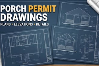 design porch permit drawings and building plans