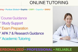 tutor you in herzing, purdue global, sophia, umpi, capella and snhu