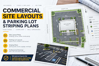 design commercial site layouts and parking lot striping plans