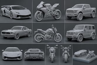 create custom 3d printable car, 3d car modeling, 3d vehicle model in blender