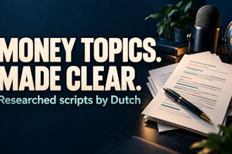 write researched finance youtube scripts