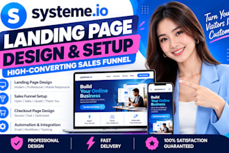 create systeme io landing page, online course sales funnel and email automation