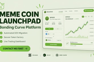 develop a meme coin launchpad website and bonding curve smart contract
