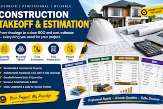 do quantity takeoff material takeoff cost estimation boq preparation permit plan