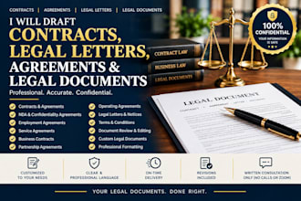draft contracts, legal letters, agreements, and legal documents