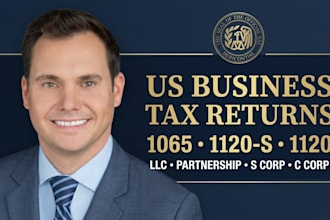 prepare US llc business tax returns form 1065tax return form 1120s 1120 in 12hrs