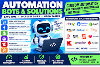 ebay automation, fb marketplace bot, posting bot, shopify bot, ai bot listing