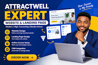 setup attractwell online course, launch attractwell website, landing page, VA