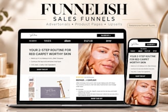 build or clone funnelish advertorial and sales funnel pages