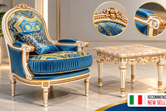 design custom luxury furniture 3d models cad drawings, photorealistic renders