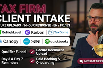 gohighlevel tax firm crm setup taxdome karbon canopy client intake automation