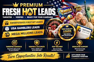 luxurious sweeps leads, USA gamblers leads, USA elderly leads, mega millions lea