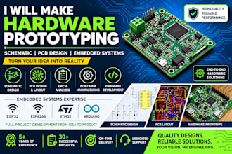 design pcb and electronics hardware prototypes for stm32 esp32 projects