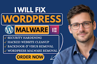wordpress malware removal, hacked website cleanup and security hardening