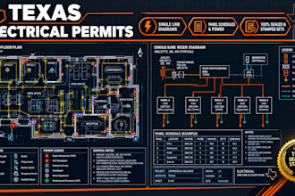 design texas permit electrical drawings single line diagram sealed mep plans
