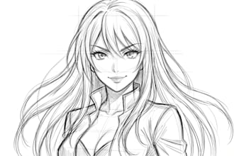 draw your anime character in a rough sketch style