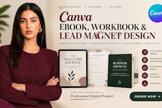 canva ebook design, workbook and lead magnet design