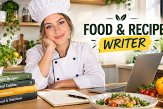write food recipes cookbooks, food blogs and SEO articles