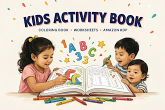 kids activity book, activity book, kids coloring book amazon kdp coloring pages