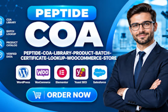 setup  peptide coa library product batch certificate lookup woocommerce store