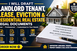 draft landlord tenant, lease eviction and residential real estate legal document