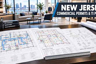 commercial construction plan architectural ti mep plans for permit in new jersey