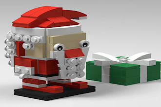 design custom christmas lego moc,santa workshop,tree,house,train,sleigh, village