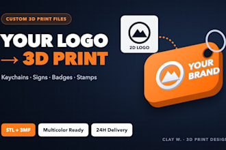 convert your logo into a 3d printable keychain, sign or badge stl file