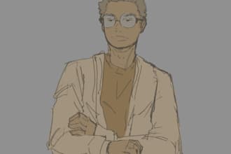 draw a colored character sketch or oc design