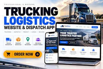 build logistics trucking dispatch freight cargo website for truck dispatcher app